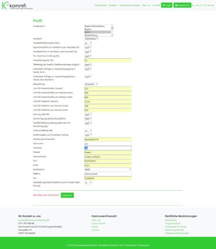 kommfi - Detail Registration (Bank)